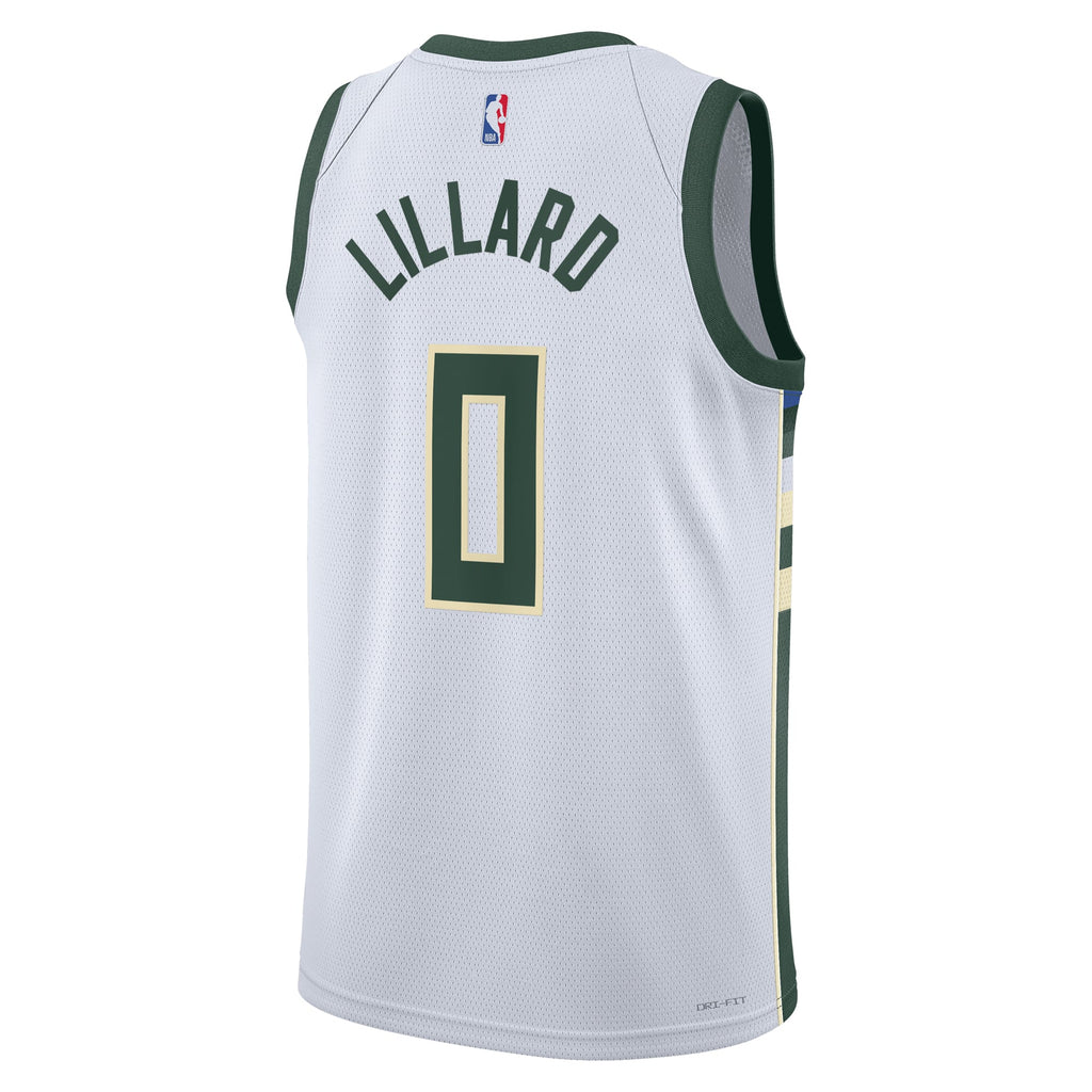 Unisex Milwaukee Bucks Damian Lillard Nike White Fear The Deer Swingman Player Jersey - Association Edition product image 4,