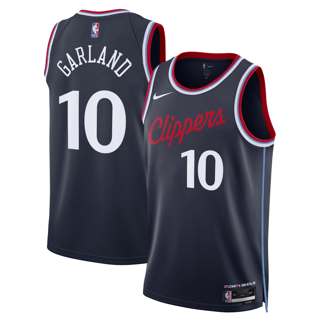 Unisex LA Clippers Darius Garland Nike Navy Swingman Jersey - Icon Edition product image 1, provided for visual reference