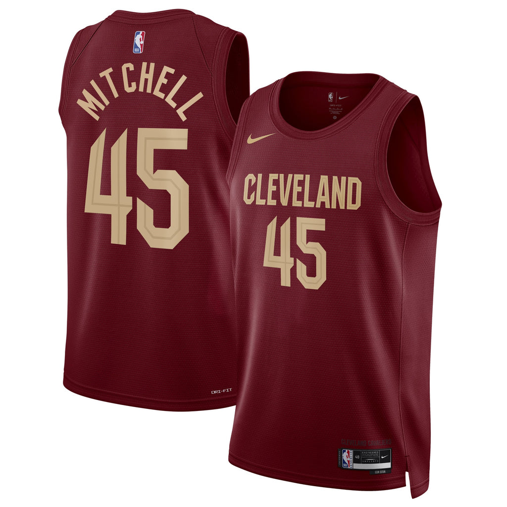 Unisex Cleveland Cavaliers Donovan Mitchell Nike Wine Swingman Jersey - Icon Edition product image 2, provided for visual