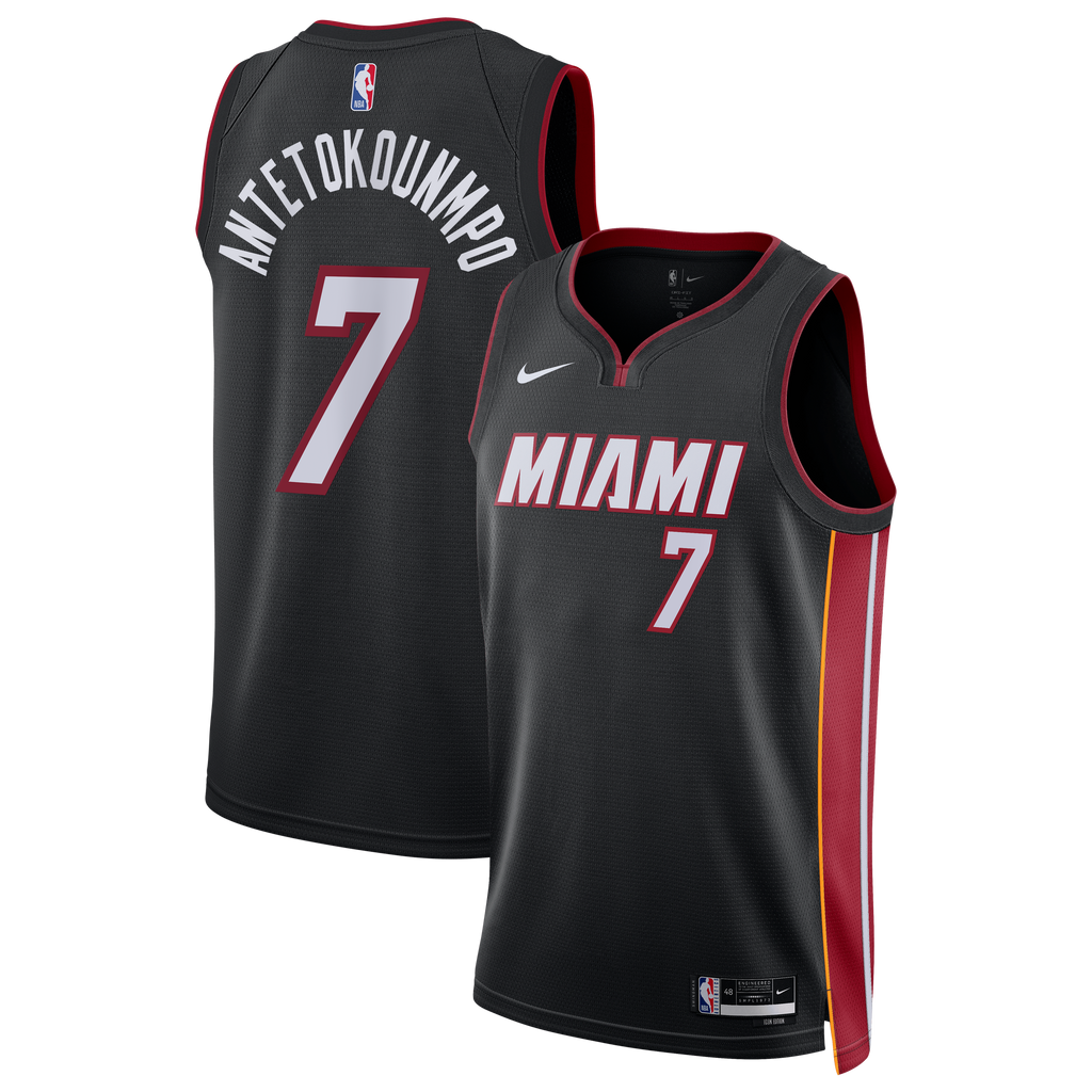 Unisex Miami Heat Giannis Antetokounmpo Nike Black Swingman Jersey - Icon Edition product image 1, provided for visual