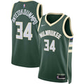 Unisex Milwaukee Bucks Giannis Antetokounmpo Nike Hunter Green Swingman Jersey - Icon Edition product image 1, provided for
