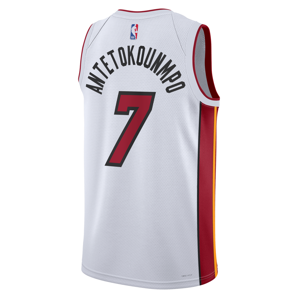 Unisex Miami Heat Giannis Antetokounmpo Nike White Swingman Jersey - Association Edition product image 4, provided for