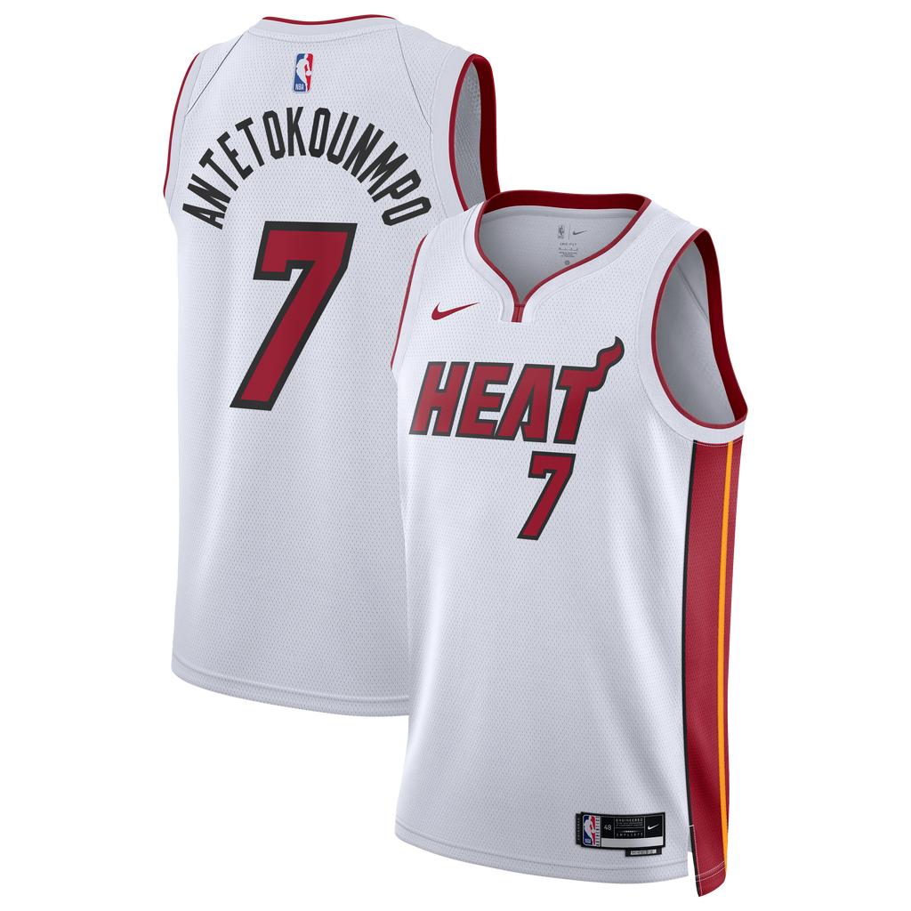 Unisex Miami Heat Giannis Antetokounmpo Nike White Swingman Jersey - Association Edition product image 1, provided for