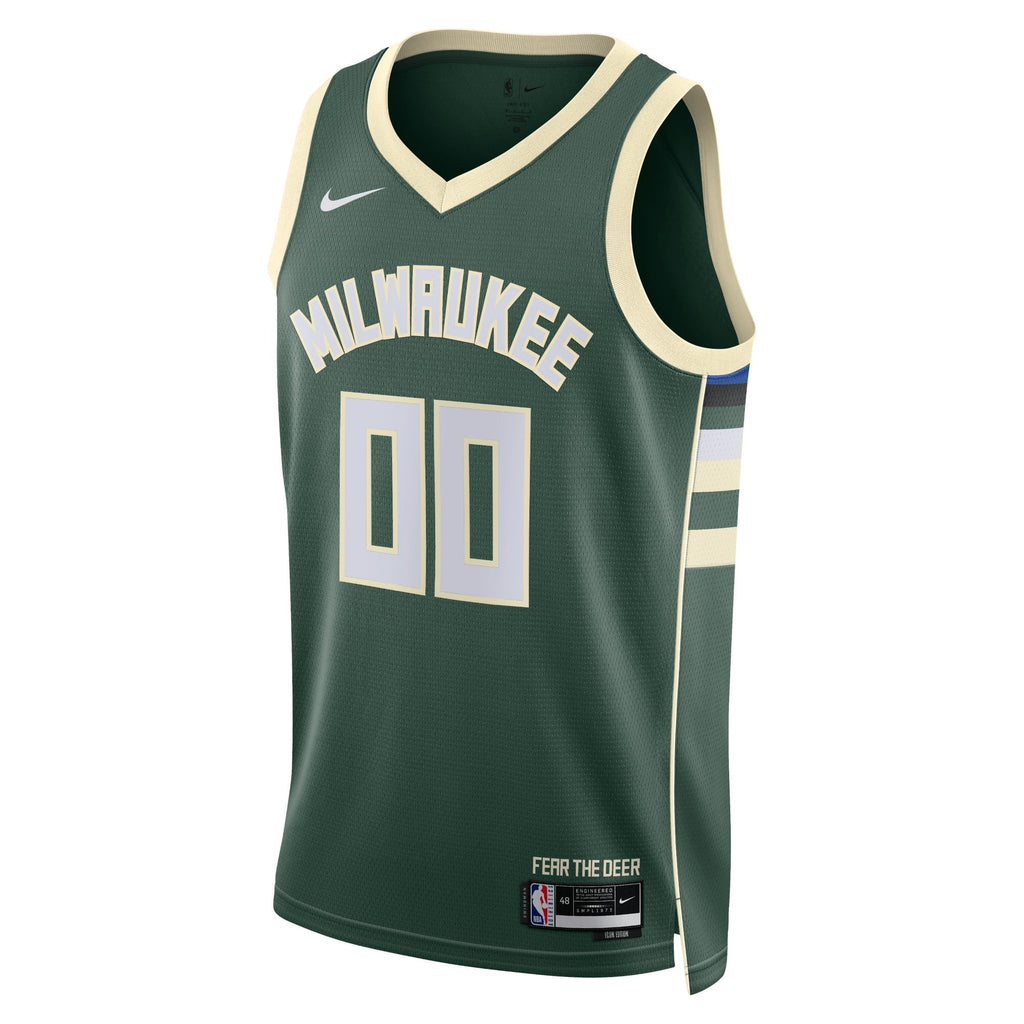 Unisex Milwaukee Bucks Nike Hunter Green Swingman Custom Jersey - Icon Edition product image 3, provided for visual