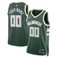 Unisex Milwaukee Bucks Nike Hunter Green Swingman Custom Jersey - Icon Edition product image 1, provided for visual