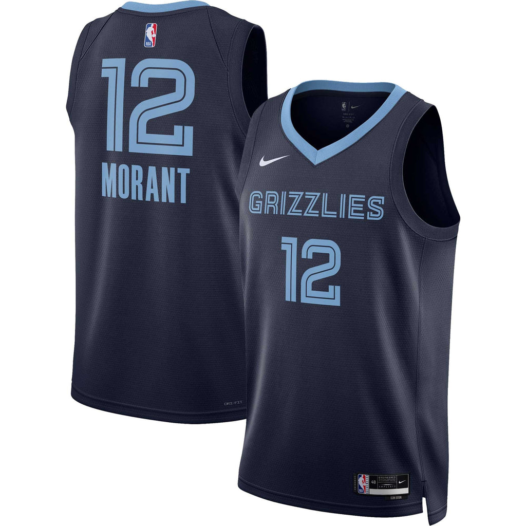 Unisex Memphis Grizzlies Ja Morant Nike Navy Swingman Jersey - Icon Edition product image 2, provided for visual reference