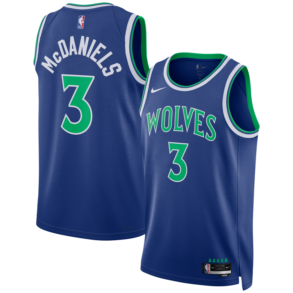 Unisex Minnesota Timberwolves Jaden McDaniels Nike Blue Swingman Jersey - Icon Edition product image 1, provided for visual