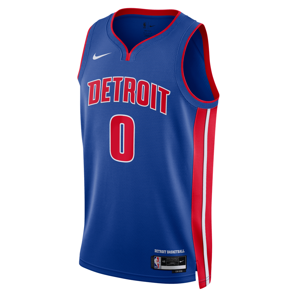 Unisex Detroit Pistons Jalen Duren Nike Blue Swingman Jersey - Icon Edition product image 3, provided for visual reference
