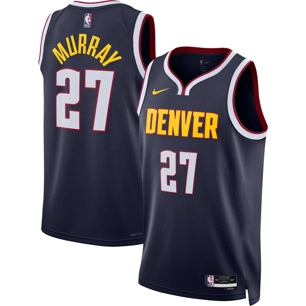 Unisex Denver Nuggets Jamal Murray Nike Navy Swingman Jersey - Icon Edition product image 2, provided for visual reference
