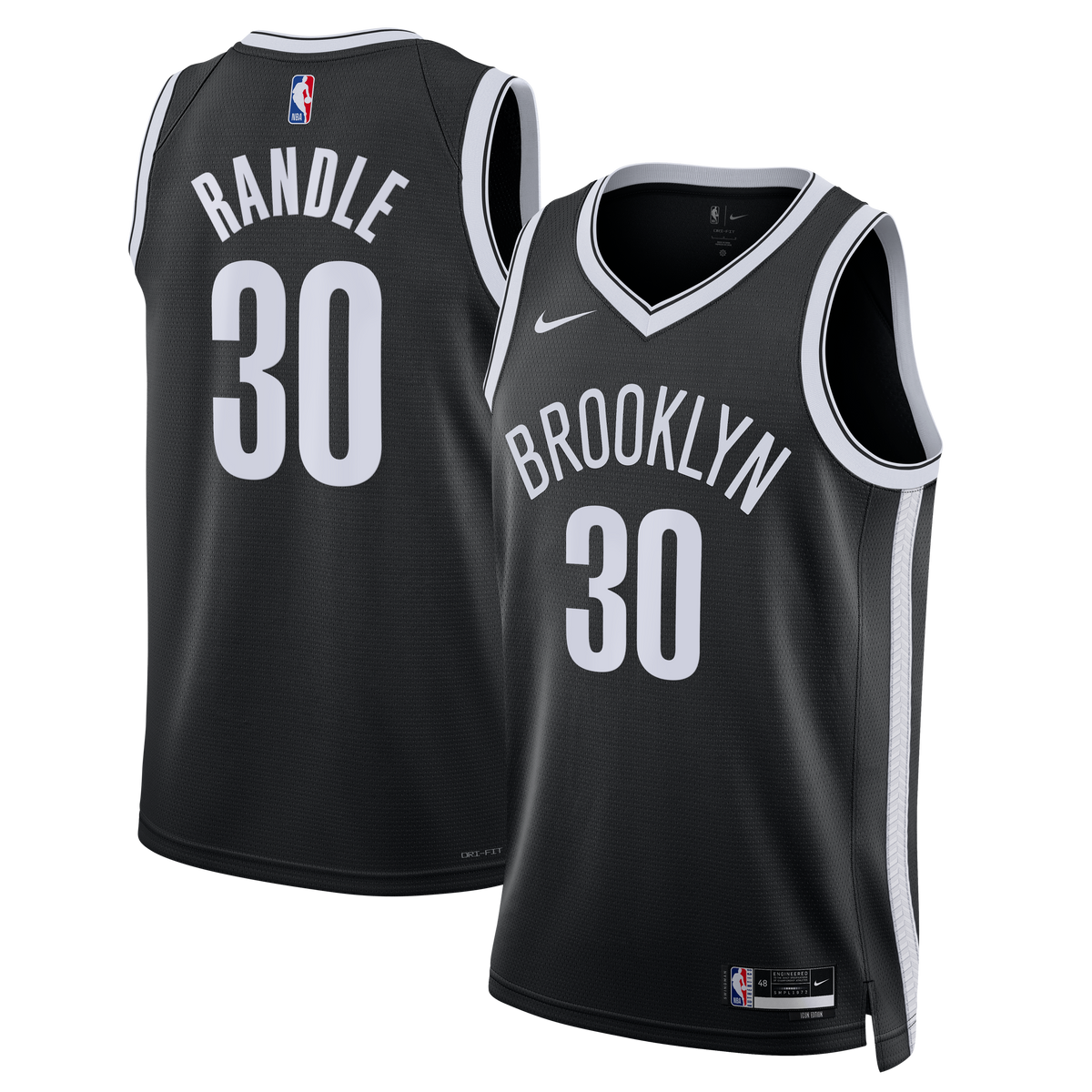 Unisex Brooklyn Nets Julius Randle Nike Black Swingman Jersey - Icon Edition product image 1, provided for visual reference