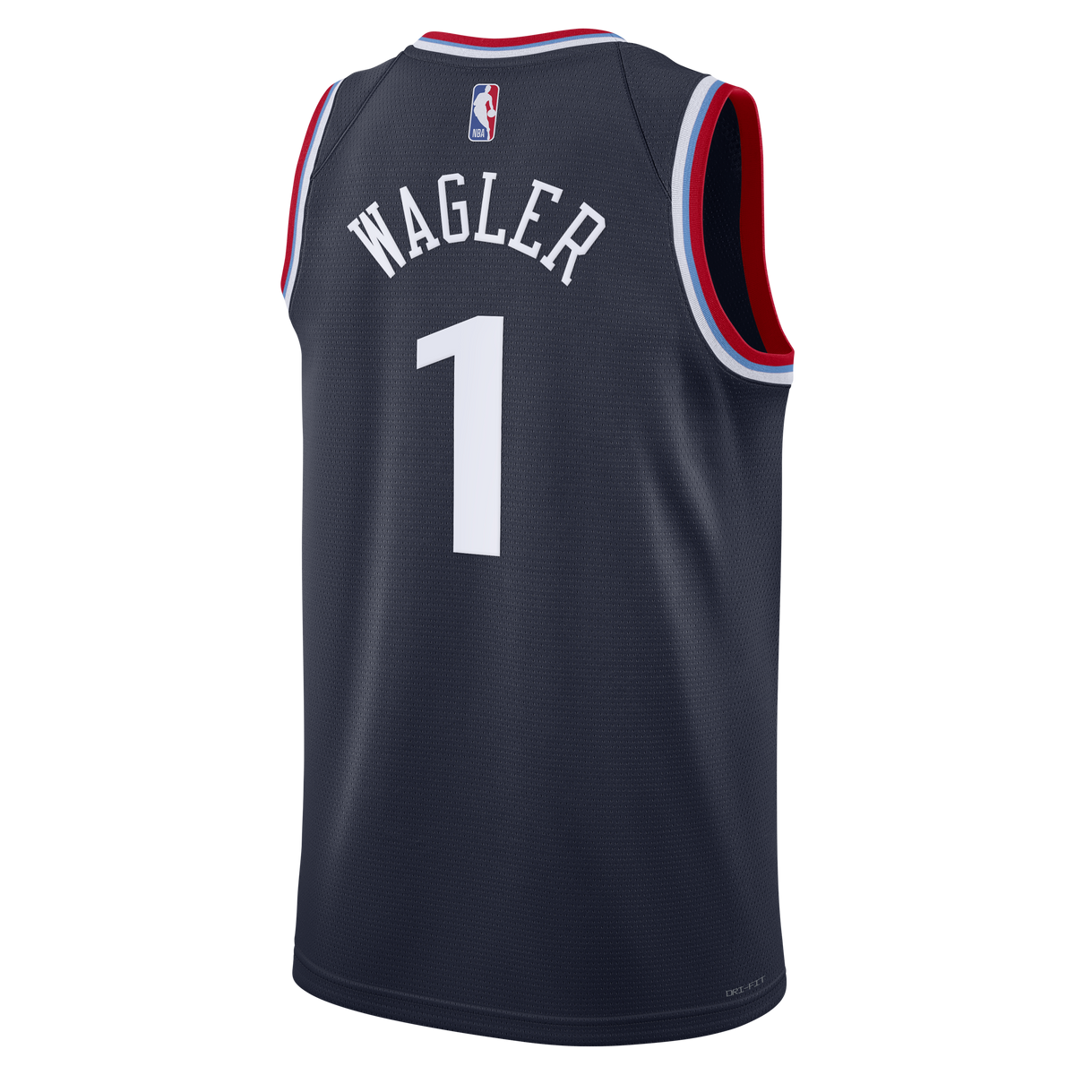 Unisex LA Clippers Keaton Wagler Nike Navy Swingman Jersey - Icon Edition product image 4, provided for visual reference and