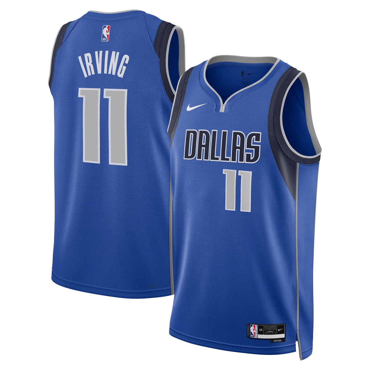 Unisex Dallas Mavericks Kyrie Irving Nike Blue Badge Swingman Replica Jersey - Icon Edition product image 2, provided for