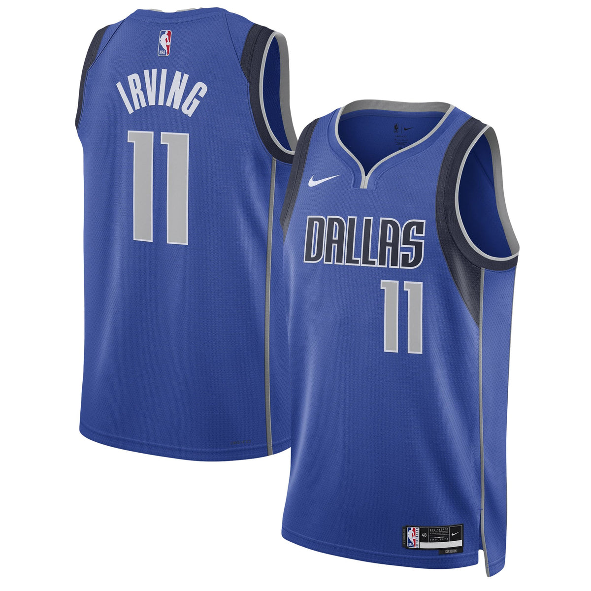 Unisex Dallas Mavericks Kyrie Irving Nike Blue Swingman Jersey - Icon Edition product image 2, provided for visual reference