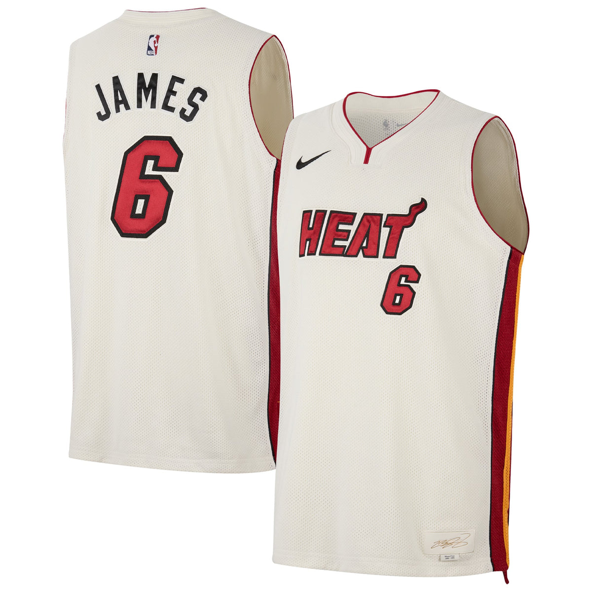Unisex Miami Heat LeBron James Nike Cream Forever King Reserve Authentic Jersey product image 2, provided for visual