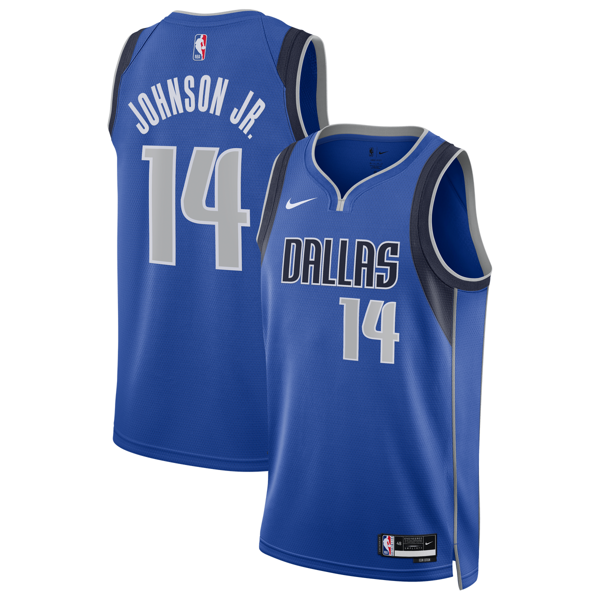 Unisex Dallas Mavericks Morez Johnson Jr. Nike Blue Swingman Jersey - Icon Edition product image 2, provided for visual