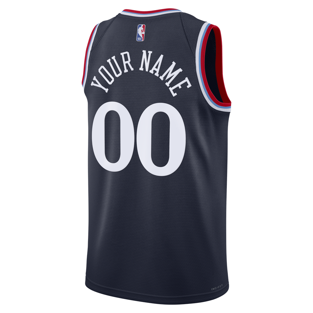 Unisex LA Clippers Nike Navy Swingman Custom Jersey - Icon Edition product image 4, provided for visual reference and