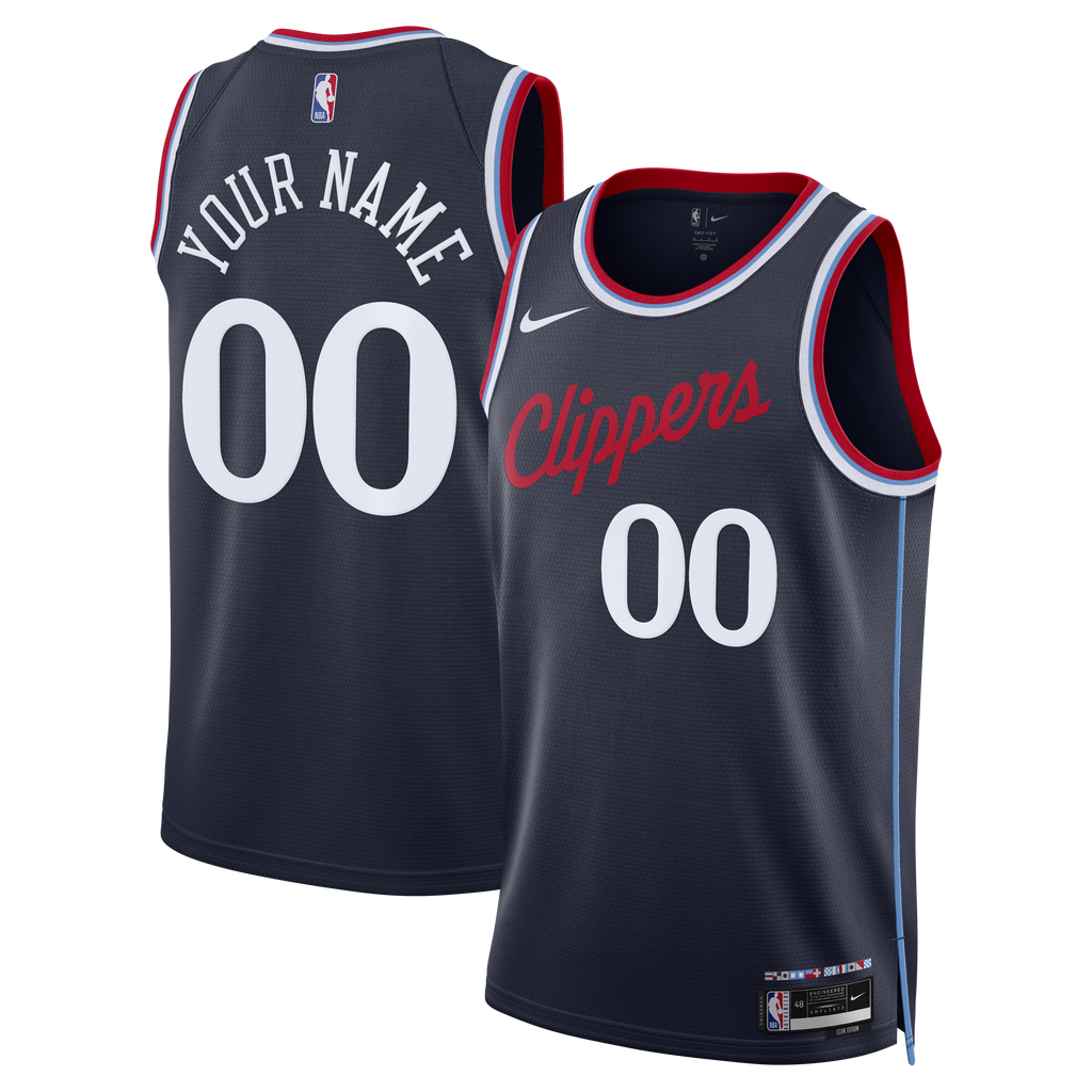 Unisex LA Clippers Nike Navy Swingman Custom Jersey - Icon Edition product image 1, provided for visual reference and