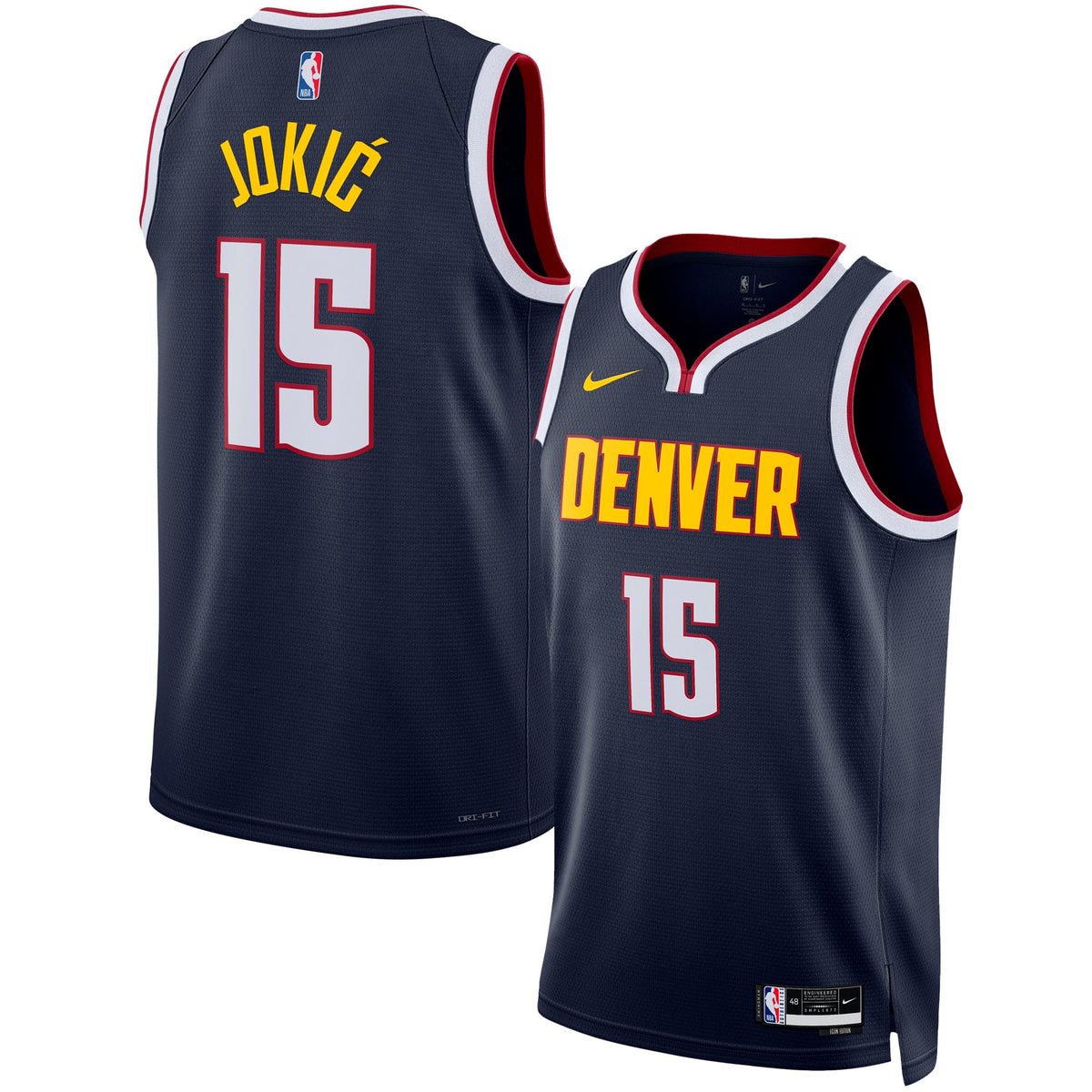 Unisex Denver Nuggets Nikola Jokic Nike Navy Swingman Jersey - Icon Edition product image 2, provided for visual reference