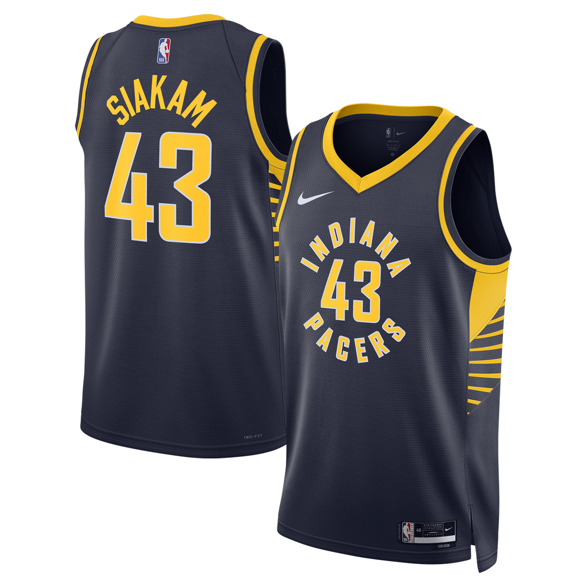 Unisex Indiana Pacers Pascal Siakam Nike Navy Swingman Jersey - Icon Edition product image 2, provided for visual reference