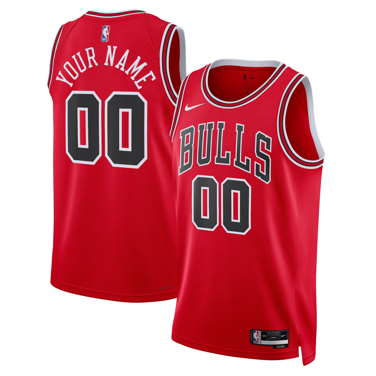 Unisex Chicago Bulls Nike Red Swingman Custom Jersey - Icon Edition product image 1, provided for visual reference and