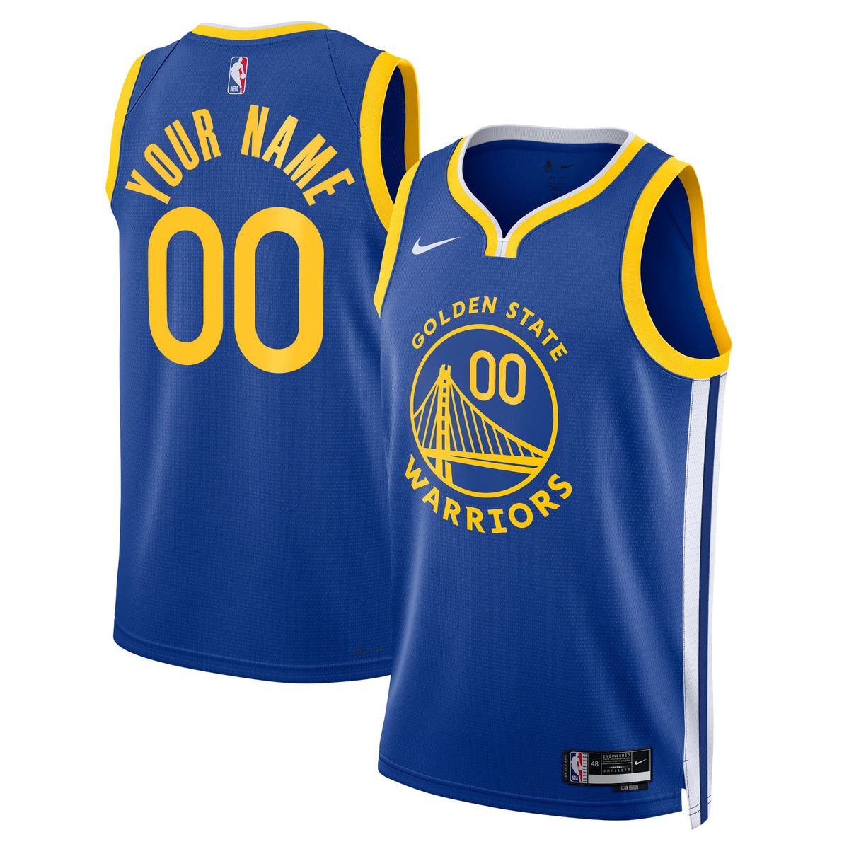 Unisex Golden State Warriors Nike Royal Swingman Custom Jersey - Icon Edition product image 2, provided for visual reference
