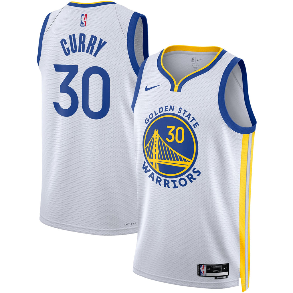 Unisex Golden State Warriors Stephen Curry Nike White Swingman Jersey - Association Edition product image 2, provided for
