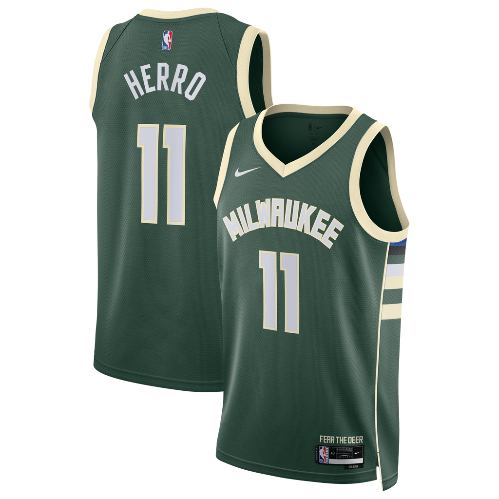Unisex Milwaukee Bucks Tyler Herro Nike Hunter Green Swingman Jersey - Icon Edition product image 2, provided for visual