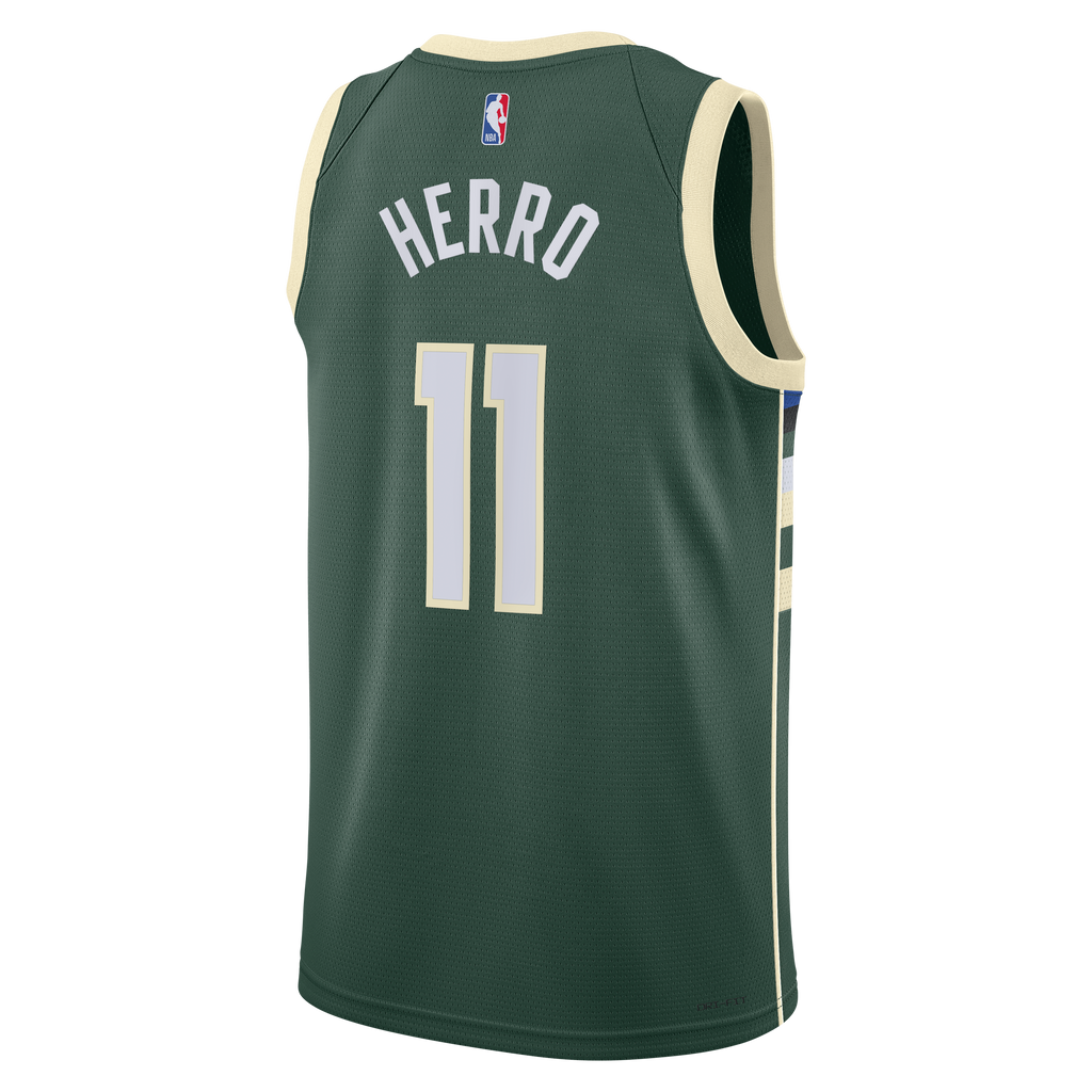 Unisex Milwaukee Bucks Tyler Herro Nike Hunter Green Swingman Jersey - Icon Edition product image 4, provided for visual