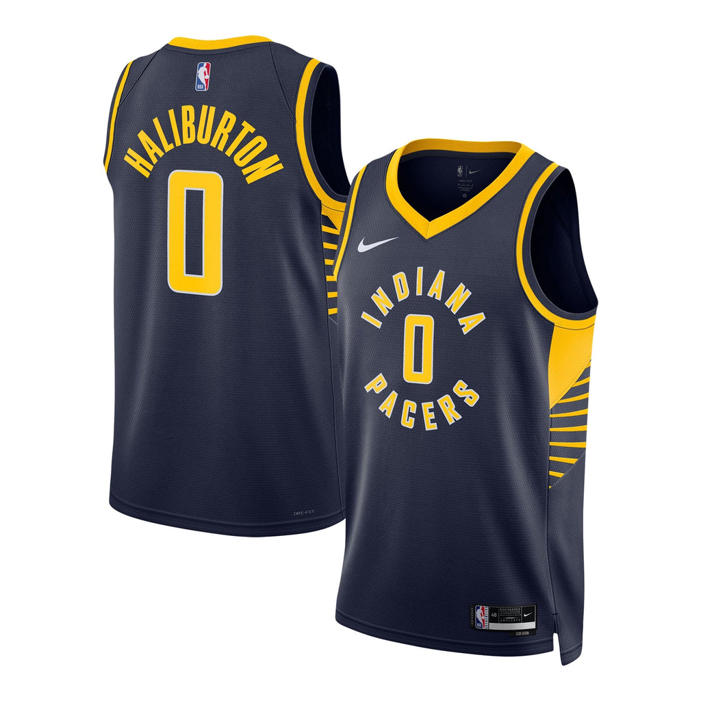 Unisex Indiana Pacers Tyrese Haliburton Nike Navy Swingman Jersey - Icon Edition product image 2, provided for visual