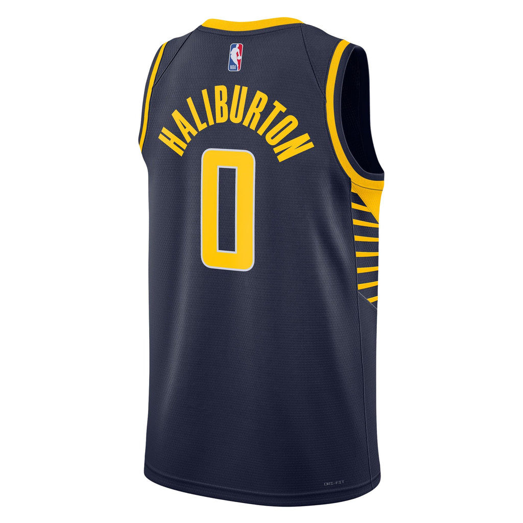 Unisex Indiana Pacers Tyrese Haliburton Nike Navy Swingman Jersey - Icon Edition product image 4, provided for visual