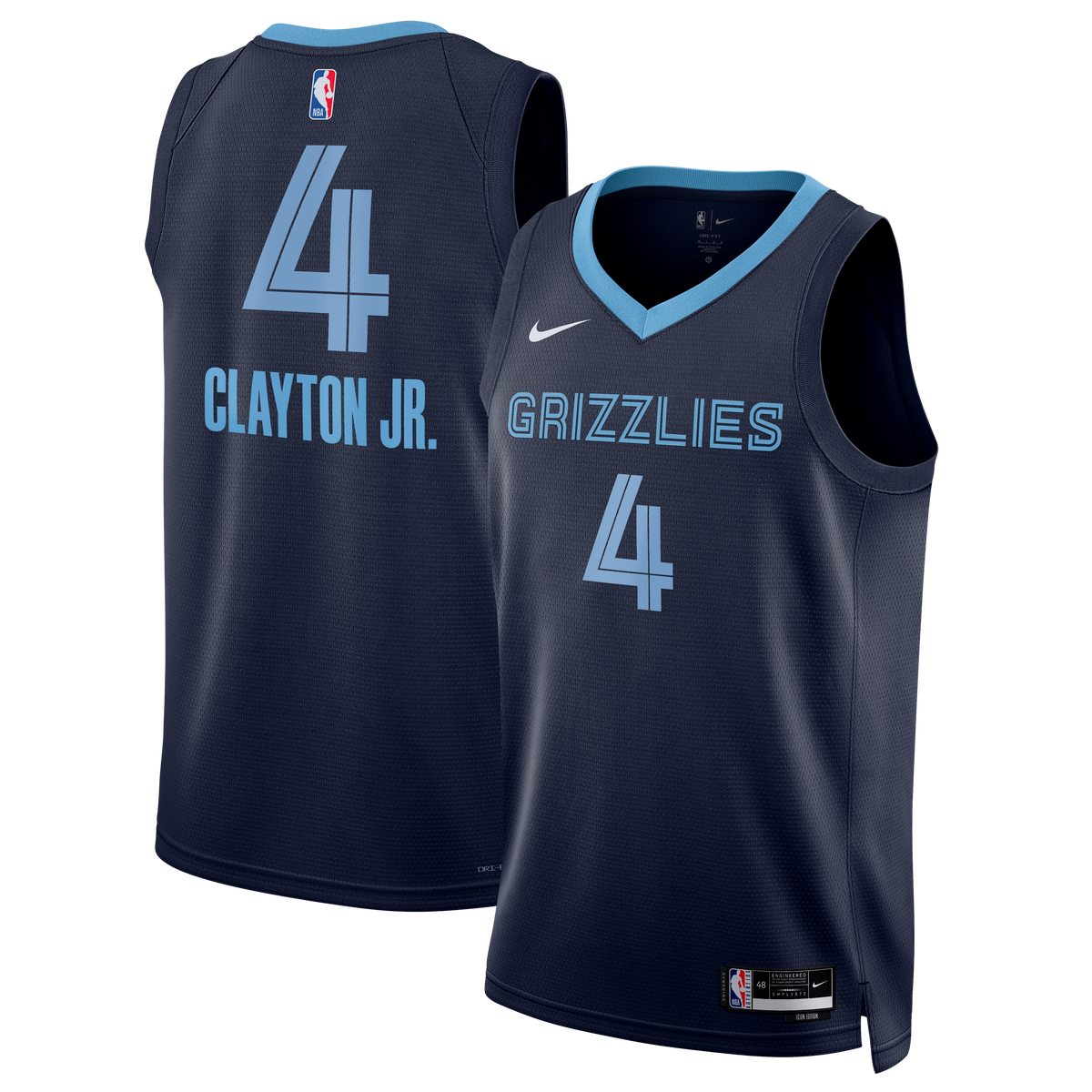 Unisex Memphis Grizzlies Walter Clayton Jr. Nike Navy Swingman Jersey - Icon Edition product image 2, provided for visual