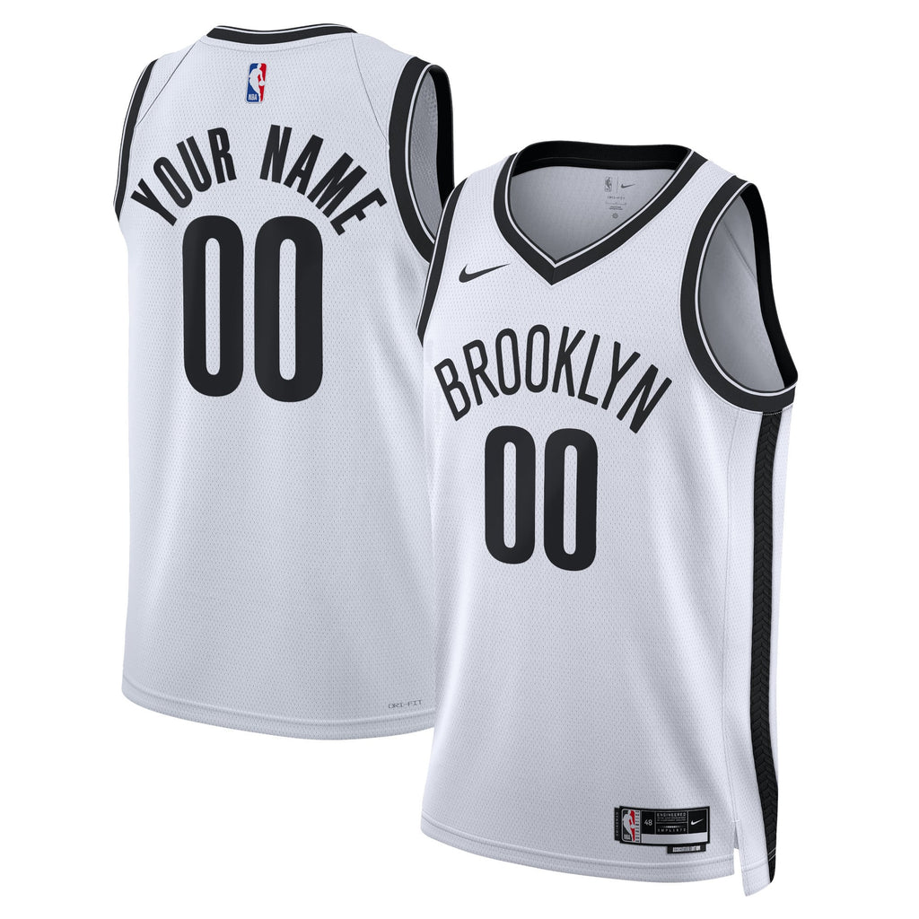 Unisex Brooklyn Nets Nike White Swingman Custom Jersey - Association Edition product image 2, provided for visual reference