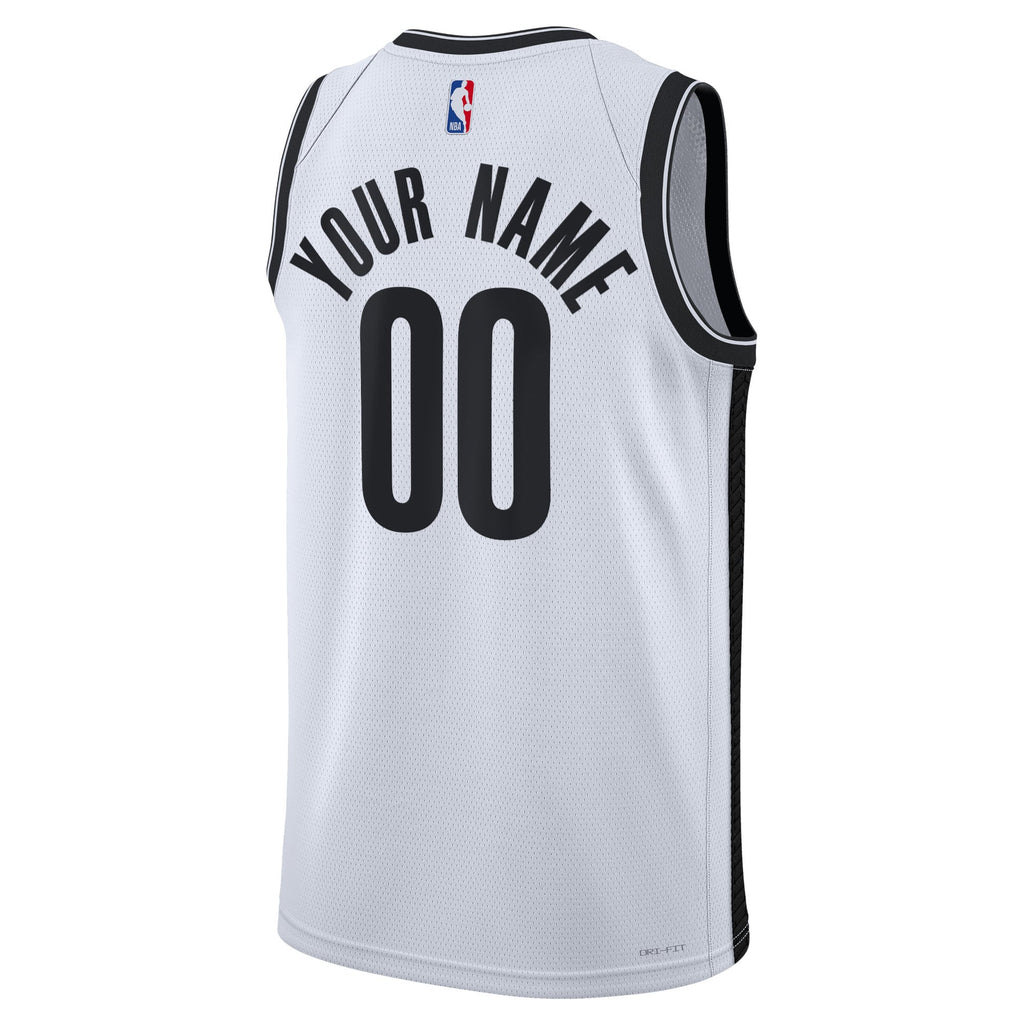 Unisex Brooklyn Nets Nike White Swingman Custom Jersey - Association Edition product image 4, provided for visual reference