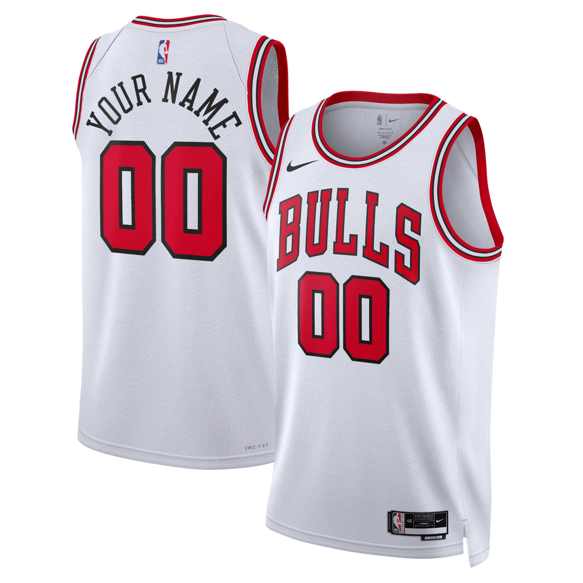 Unisex Chicago Bulls Nike White Swingman Custom Jersey - Association Edition product image 1, provided for visual reference