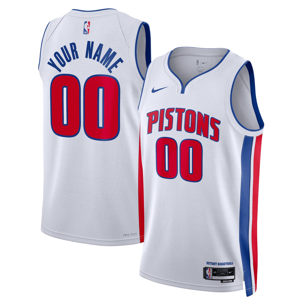 Unisex Detroit Pistons Nike White Swingman Custom Jersey - Association Edition product image 2, provided for visual