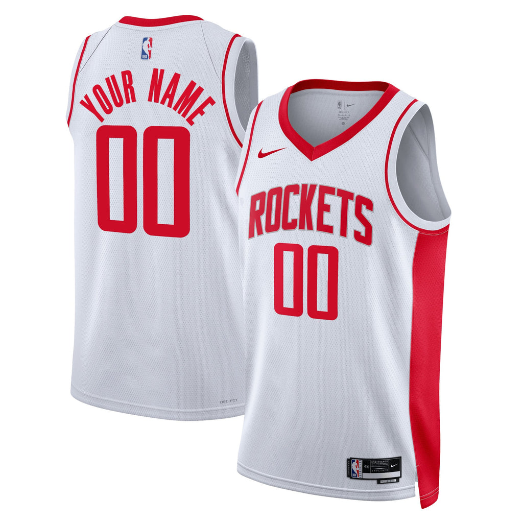 Unisex Houston Rockets Nike White Swingman Custom Jersey - Association Edition product image 2, provided for visual