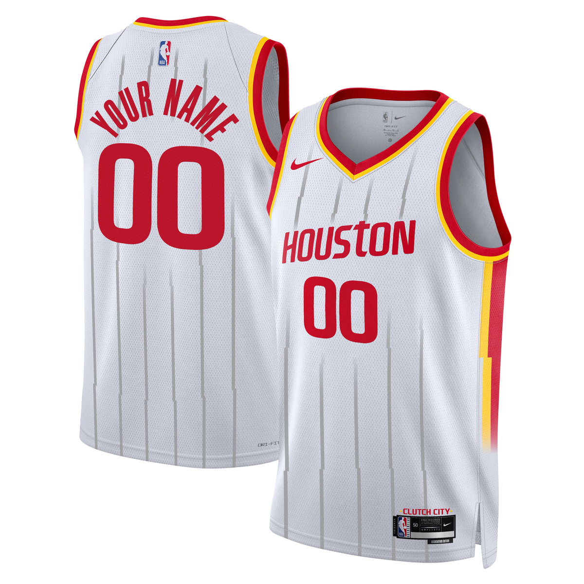 Unisex Houston Rockets Nike White Swingman Custom Jersey - Association Edition product image 1, provided for visual