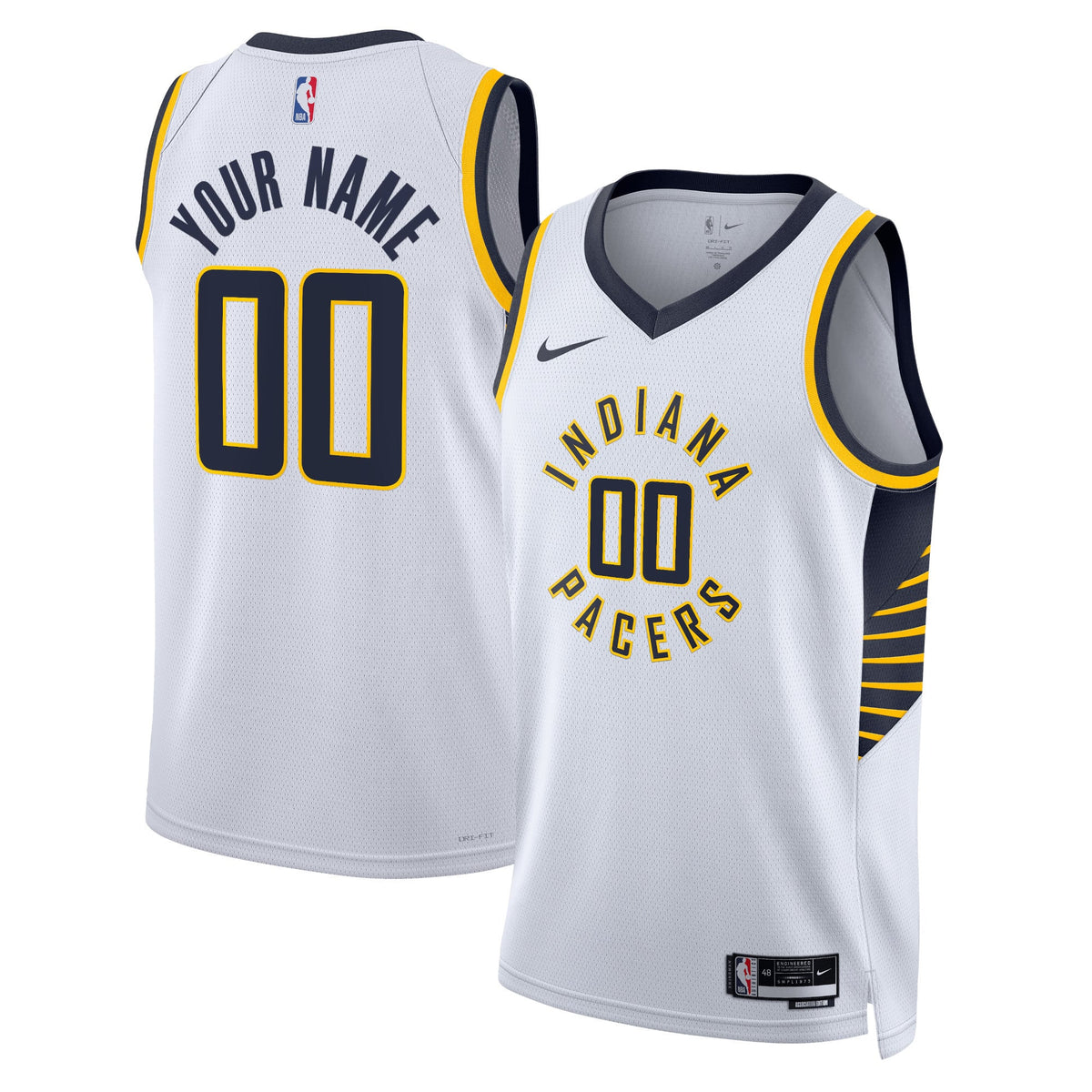Unisex Indiana Pacers Nike White Swingman Custom Jersey - Association Edition product image 2, provided for visual reference