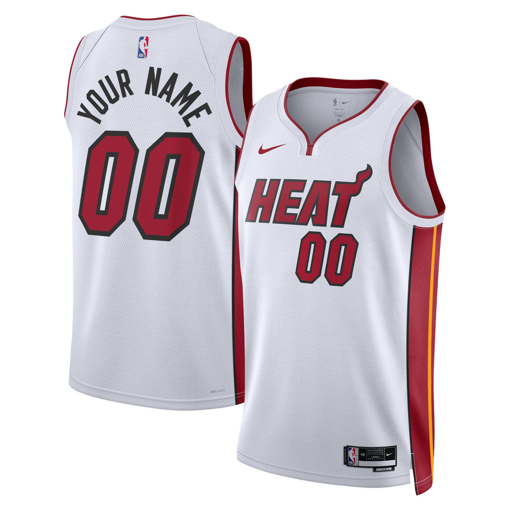 Unisex Miami Heat Nike White Swingman Custom Jersey - Association Edition product image 1, provided for visual reference and