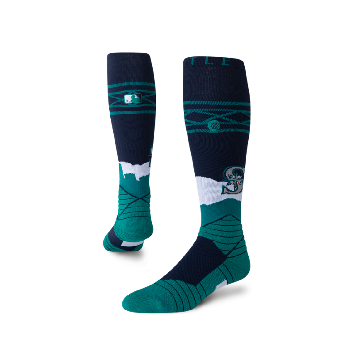 Seattle Mariners SEA SKYLINE OTC Stance Socks – Over-the-Calf, Medium Cushioning product image 1, provided for visual