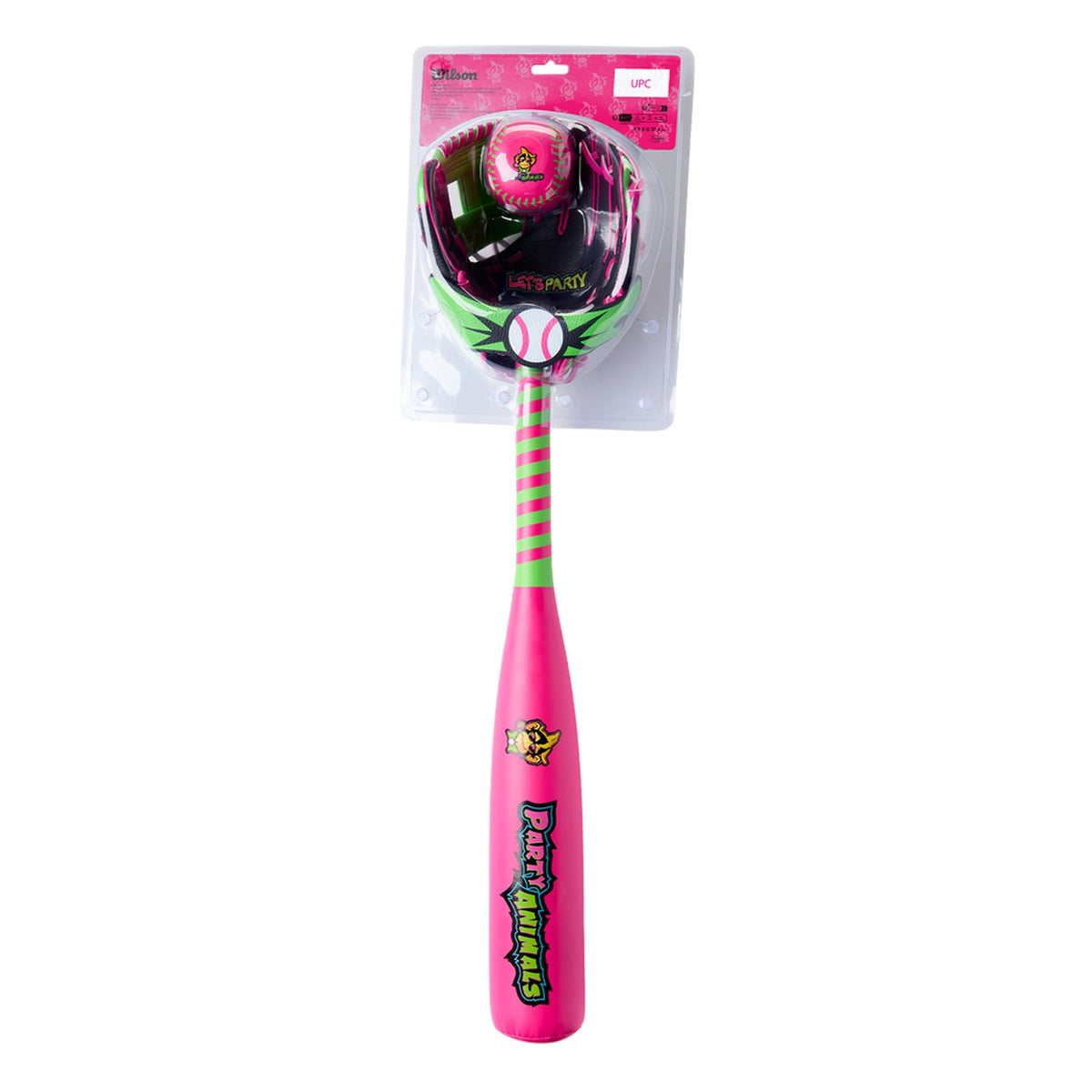 Wilson 2026 Party Animals™ A200® 10" Glove, Ball & Bat Kit | Youth T-Ball Starter Set product image 1, provided for visual