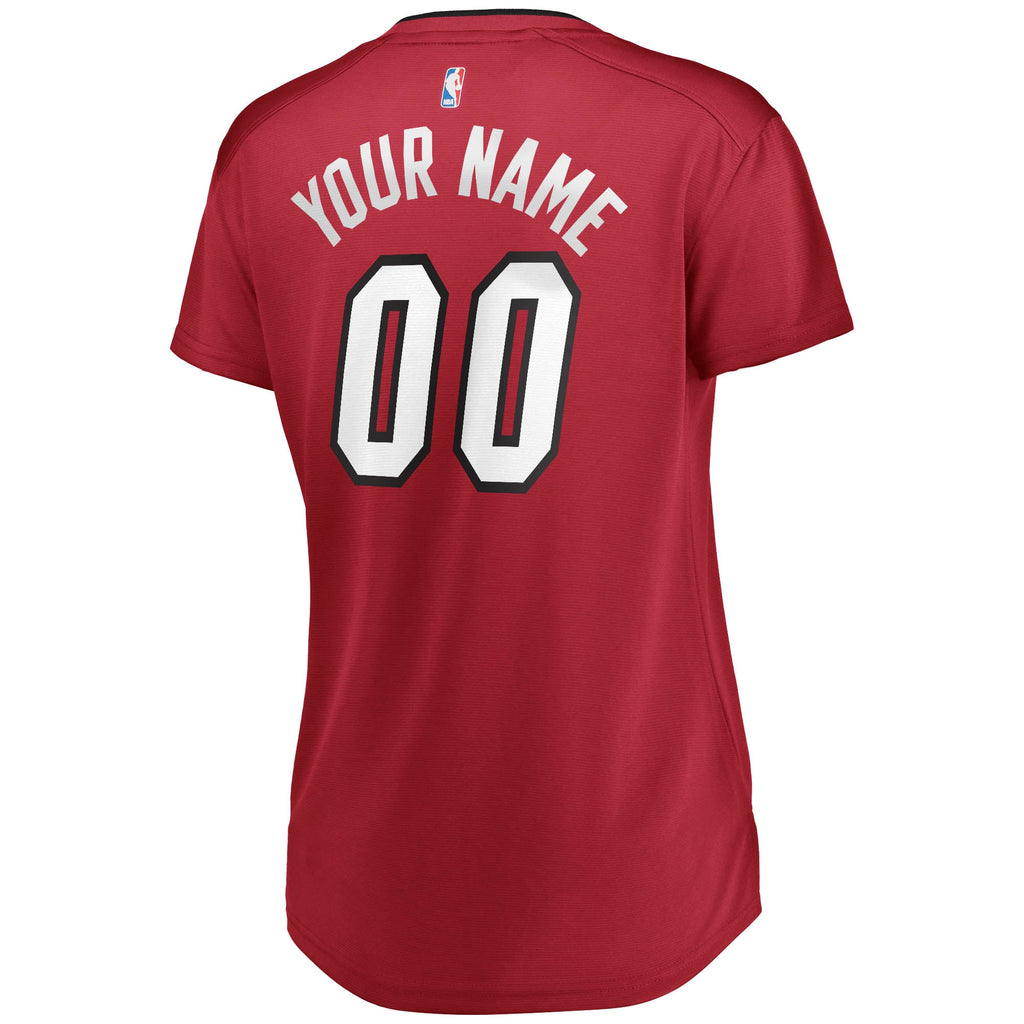 Miami Heat Fanatics Wine Fast Break Replica Custom Jersey - Statement Edition for Women product image 4, provided for visual