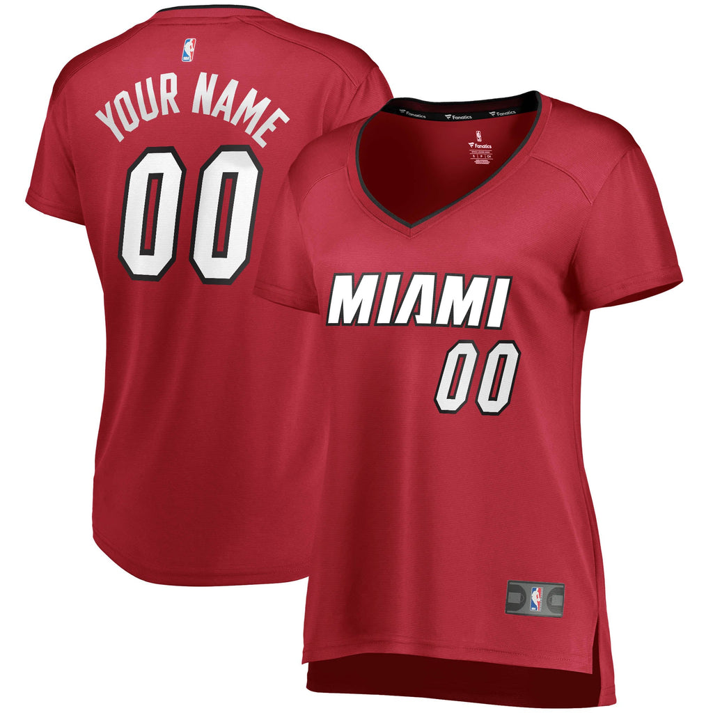 Miami Heat Fanatics Wine Fast Break Replica Custom Jersey - Statement Edition for Women product image 1, provided for visual