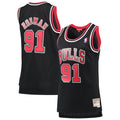 Chicago Bulls Dennis Rodman Mitchell & Ness Black Hardwood Classics Swingman Jersey for Women product image 1, provided for