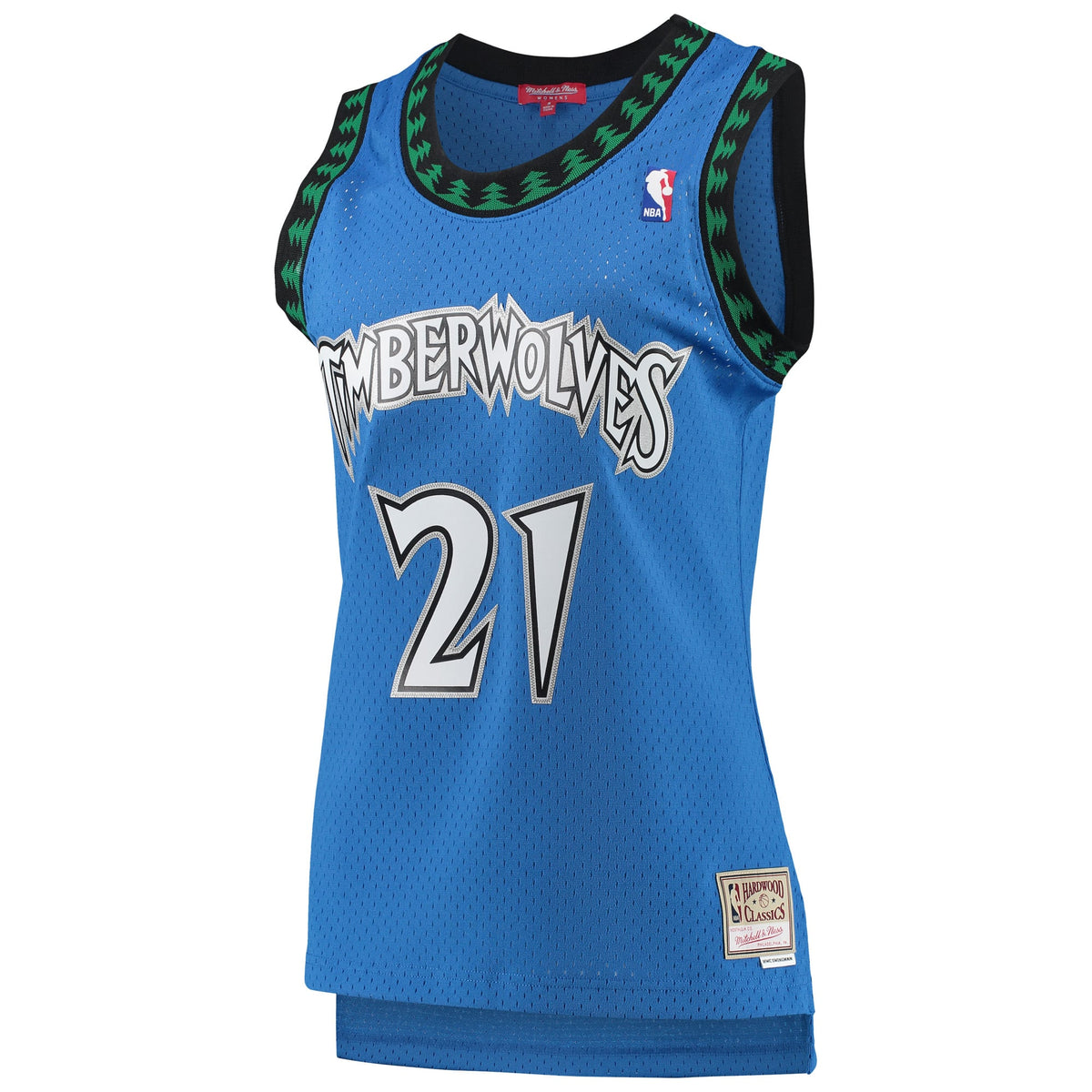 Minnesota Timberwolves Kevin Garnett Mitchell & Ness Blue Hardwood Classics Swingman Jersey for Women product image 3,