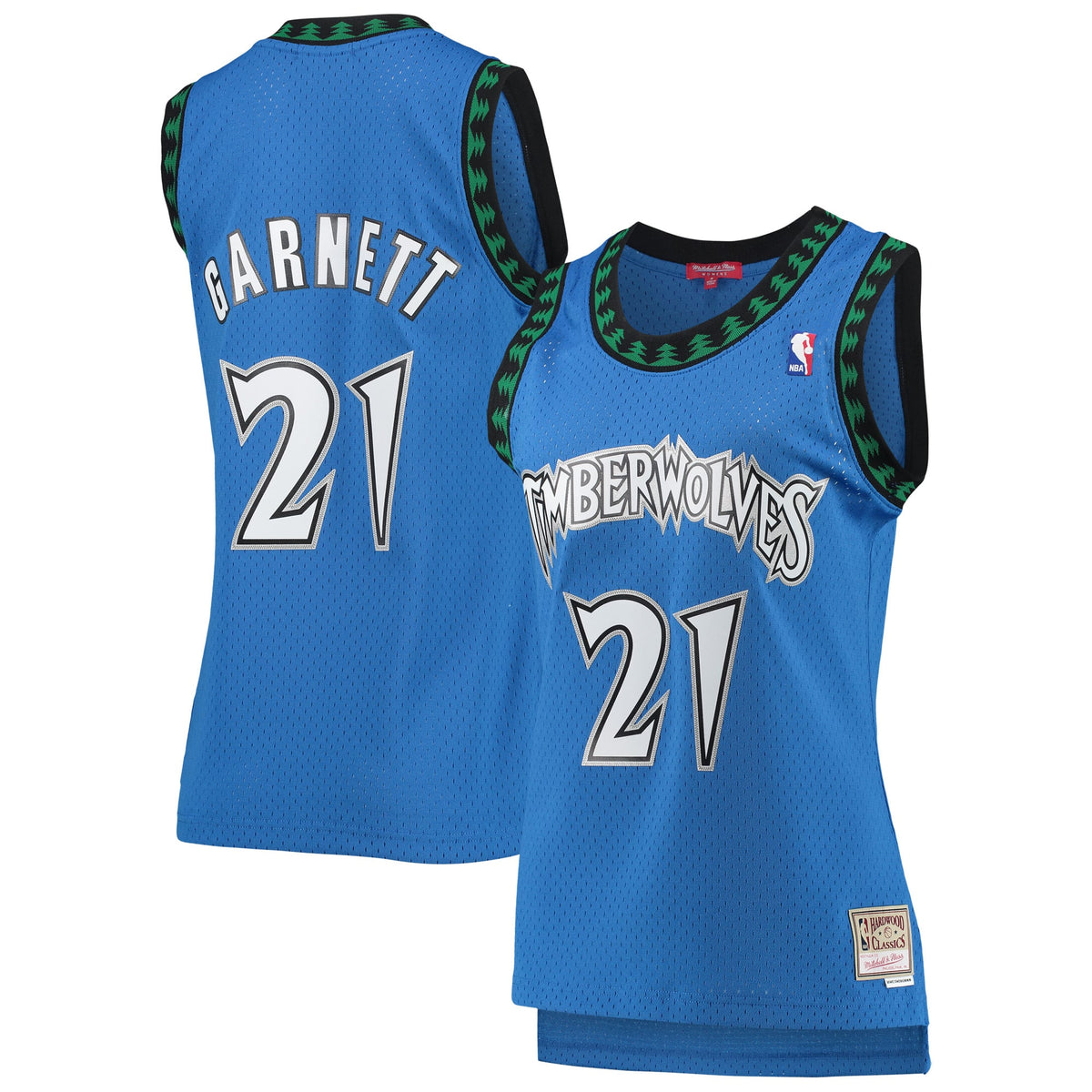 Minnesota Timberwolves Kevin Garnett Mitchell & Ness Blue Hardwood Classics Swingman Jersey for Women product image 1,