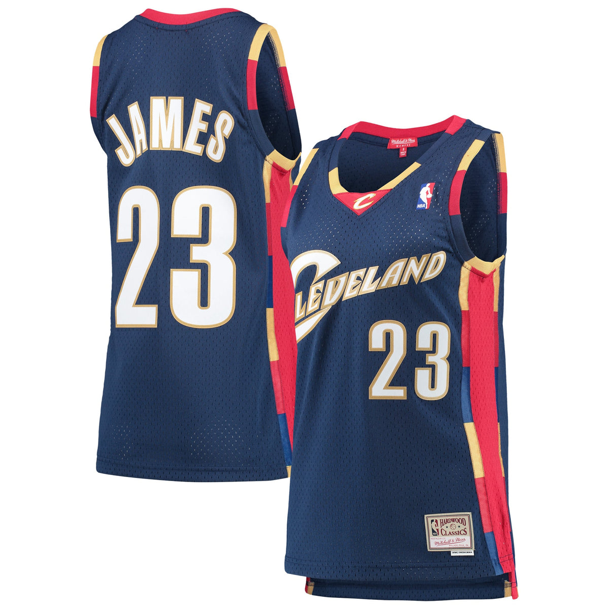 Cleveland Cavaliers LeBron James Mitchell & Ness Navy Hardwood Classics Swingman Jersey for Women product image 2, provided