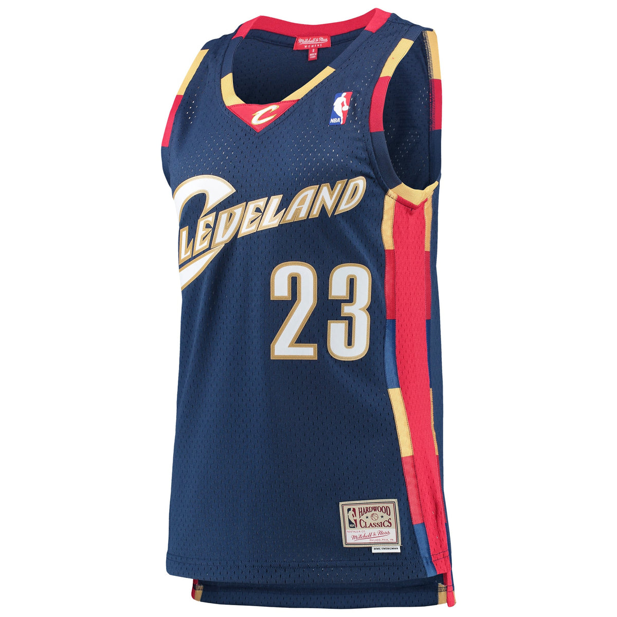 Cleveland Cavaliers LeBron James Mitchell & Ness Navy Hardwood Classics Swingman Jersey for Women product image 3, provided