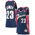Cleveland Cavaliers LeBron James Mitchell & Ness Navy Hardwood Classics Swingman Jersey for Women product image 1, provided