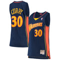 Golden State Warriors Stephen Curry Mitchell & Ness Navy 2009-10 Hardwood Classics Swingman Jersey for Women product image